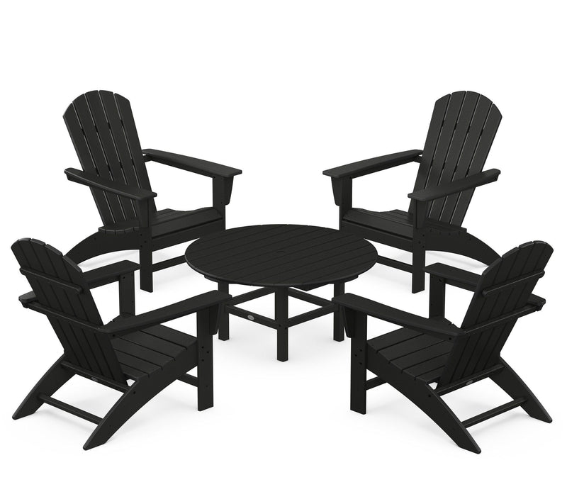 Polywood Nautical 5-Piece Adirondack Chair Convrsation Set — View 3