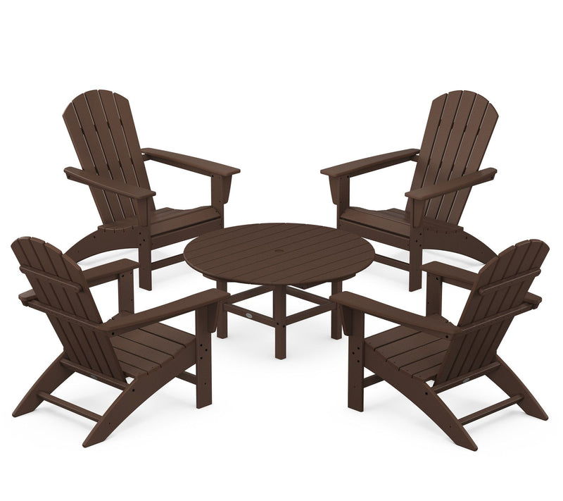Polywood Nautical 5-Piece Adirondack Chair Convrsation Set — View 5