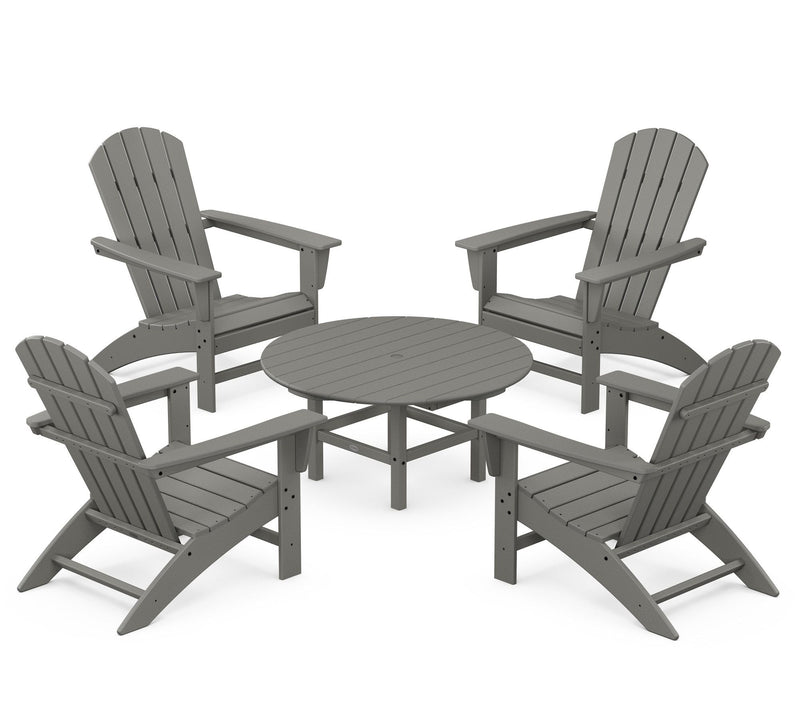 Polywood Nautical 5-Piece Adirondack Chair Convrsation Set — View 9
