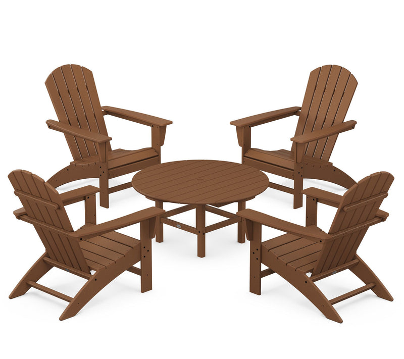 Polywood Nautical 5-Piece Adirondack Chair Convrsation Set — View 11