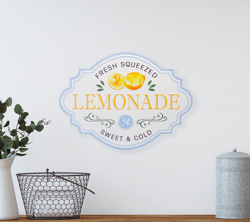 15.25" "Fresh Squeezed Lemonade" Metal Sign Spr ing Wall Decor — View 5