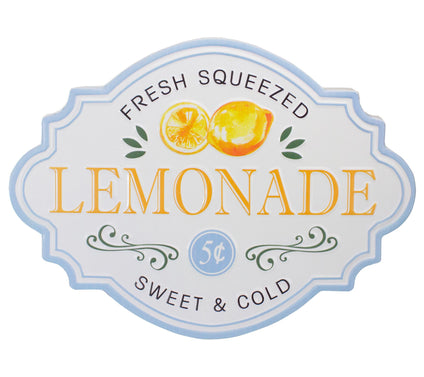 15.25" "Fresh Squeezed Lemonade" Metal Sign Spr ing Wall Decor