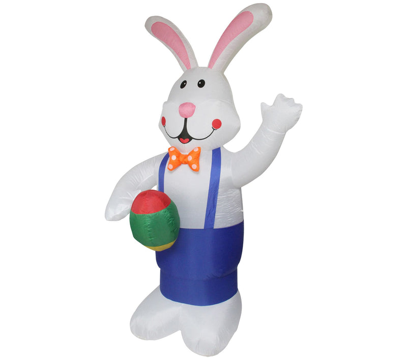 7' Outdoor Inflatable Lighted Standing Easter B unny with Eggs — Main view