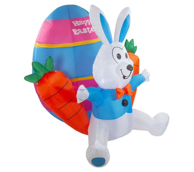 4' Outdoor Inflatable Lighted Easter Bunny with Carrots — View 4