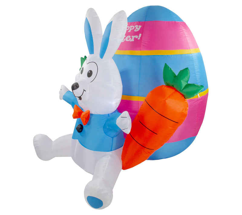 4' Outdoor Inflatable Lighted Easter Bunny with Carrots — View 6