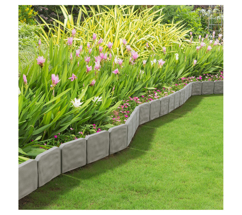 Nature Spring Stone Look Fence Landscaping Edgig — View 7