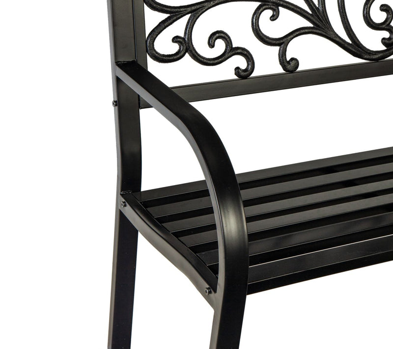 Plow & Hearth Blooming Garden Metal Bench — View 5