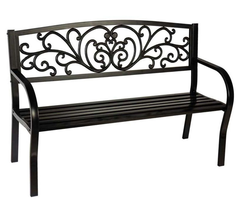 Plow & Hearth Blooming Garden Metal Bench — Main view