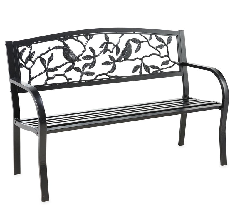 Cardinals Metal Garden Bench by Evergreen — Main view