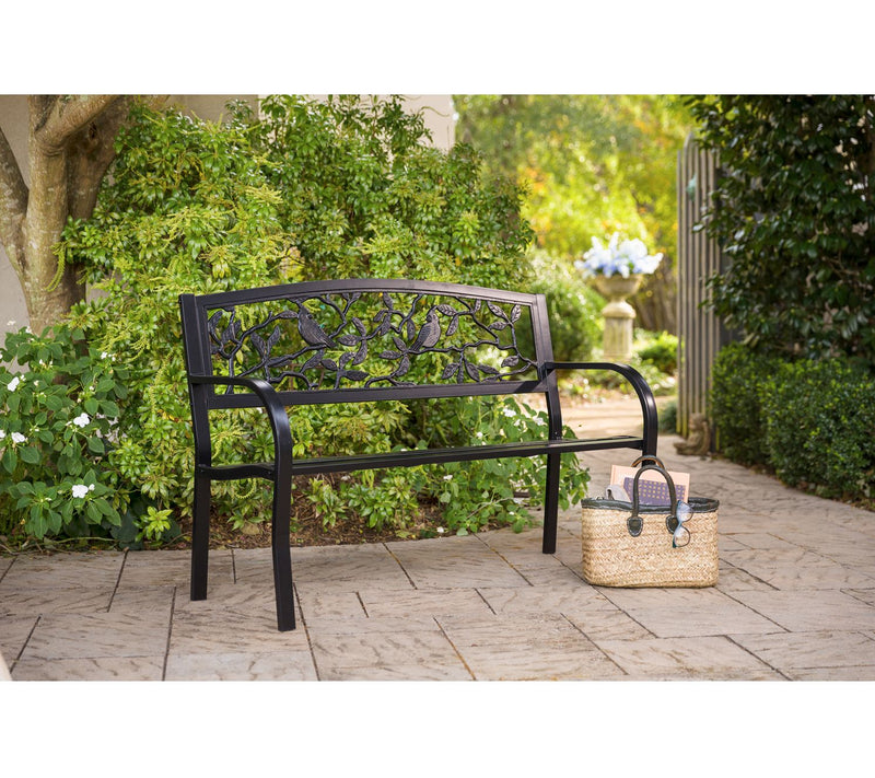 Cardinals Metal Garden Bench by Evergreen — View 4
