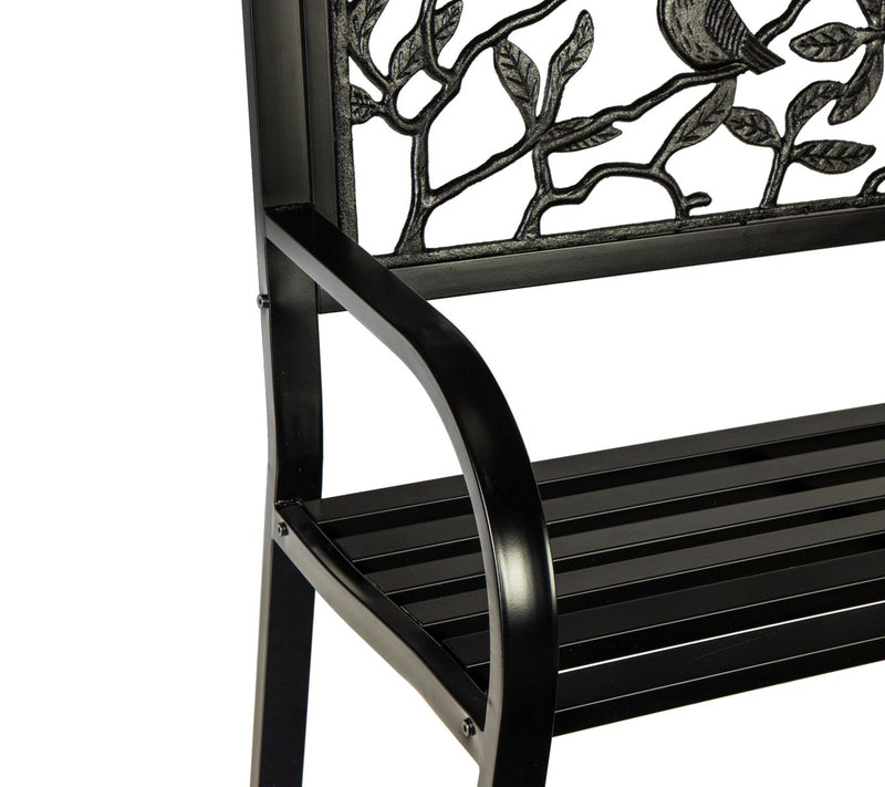 Cardinals Metal Garden Bench by Evergreen — View 5