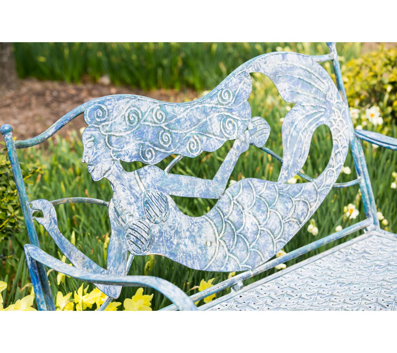 Mermaid Metal Bench by Evergreen — View 4