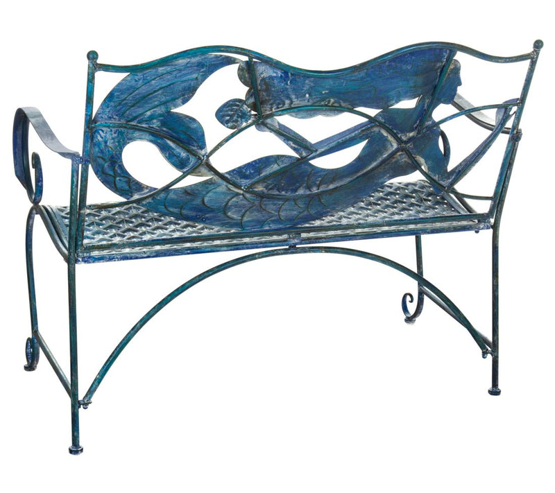 Mermaid Metal Bench by Evergreen — View 7