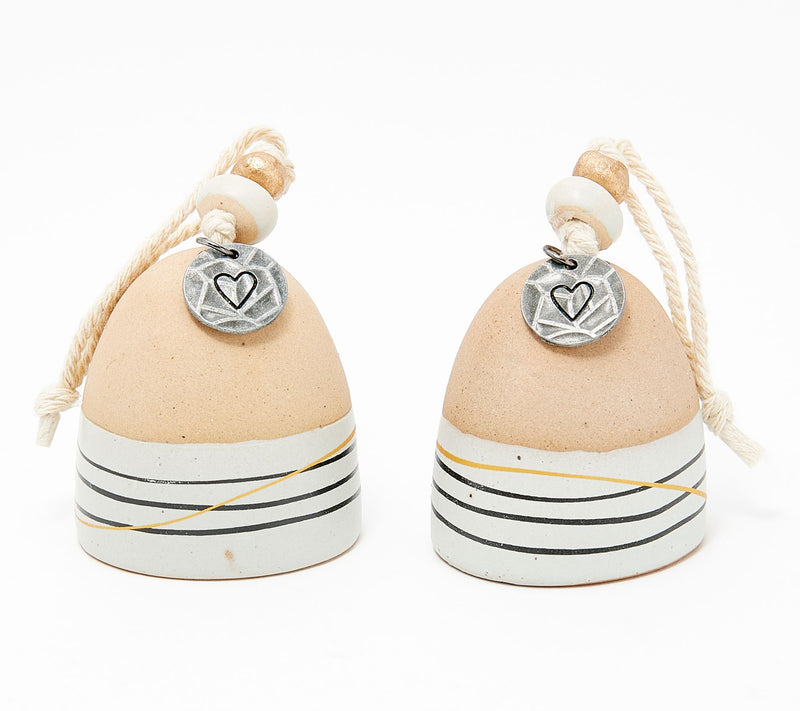 DEMDACO S/2 Stoneware Inspirational Mini Bells in Gift Boxes — View 4