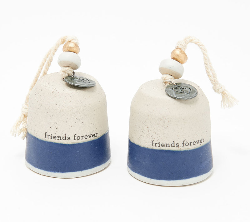 DEMDACO S/2 Stoneware Inspirational Mini Bells in Gift Boxes — View 2