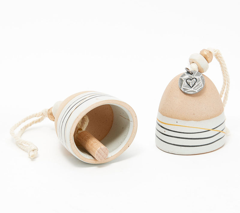 DEMDACO S/2 Stoneware Inspirational Mini Bells in Gift Boxes — View 6