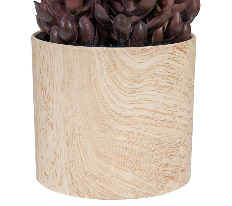 Northlight 7" Purple Artificial Succulent in Faux Wood Pot — View 5