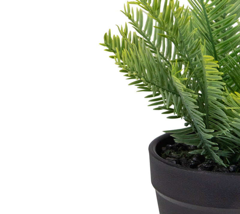 Northlight 7.5" Artificial Chinese Yew Plant in Black Pot — View 5