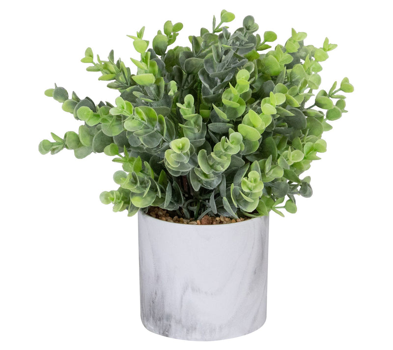 Northlight 9" Artificial Eucalyptus in a Marble Style Pot — Main view