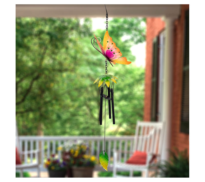 Northlight 19" Metal Butterfly Outdoor Garden Windchime — View 10