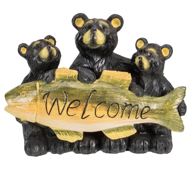 Northlight 10" Bear Family Trio Welcome Sign Outdoor — View 3