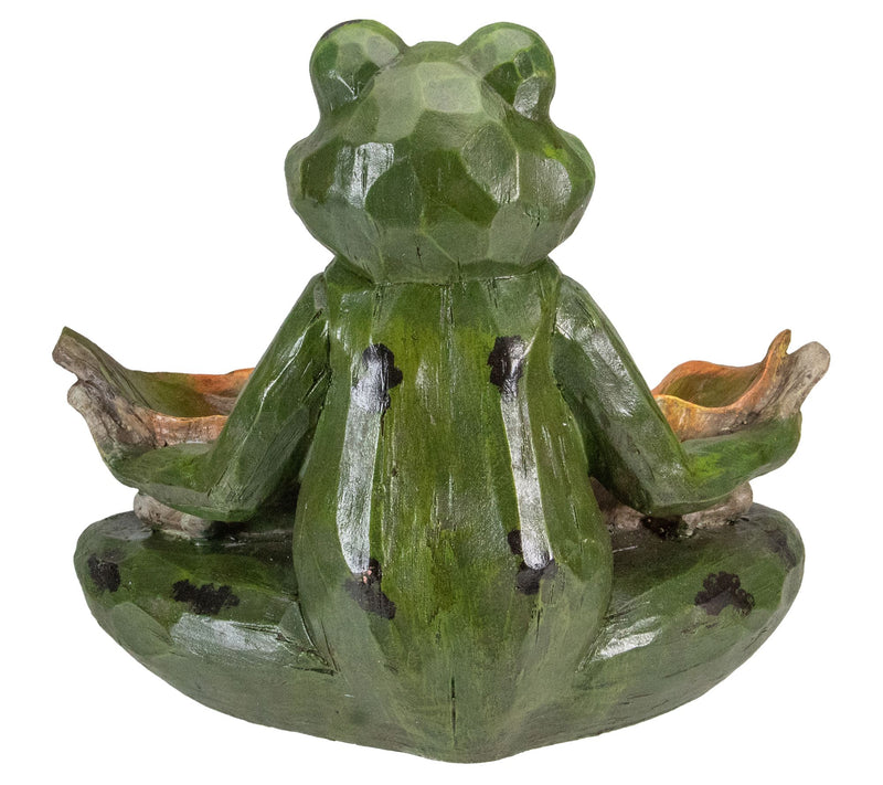 Northlight 14" Green Frog w/Leaf Birdfeeder Garden Statue — View 5