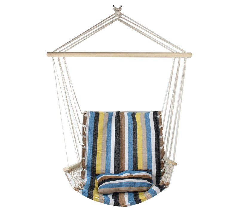 Northlight 37" Striped Outdoor Hammock Chair w/illow — View 3