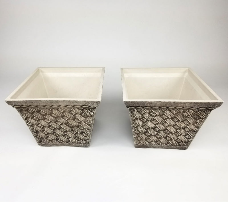 Square Planter, Set of 2 Medium Washed Sandstone — View 4