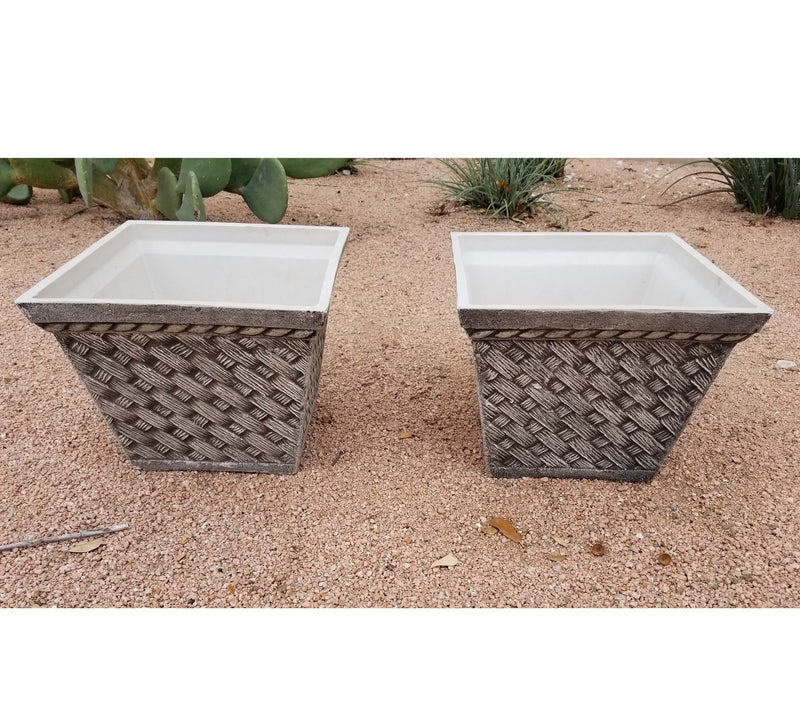 Square Planter, Set of 2 Medium Washed Sandstone — View 5