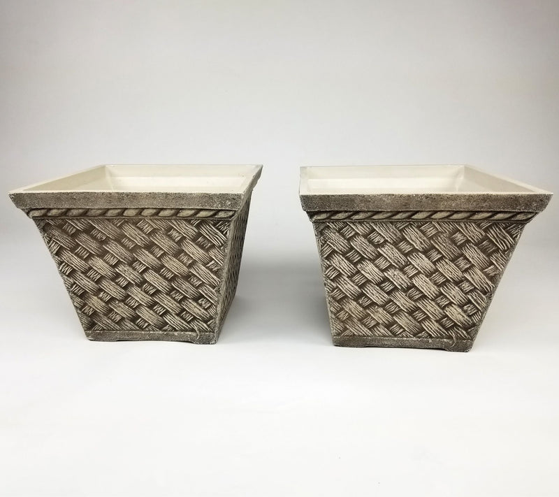 Square Planter, Set of 2 Medium Washed Sandstone — View 6