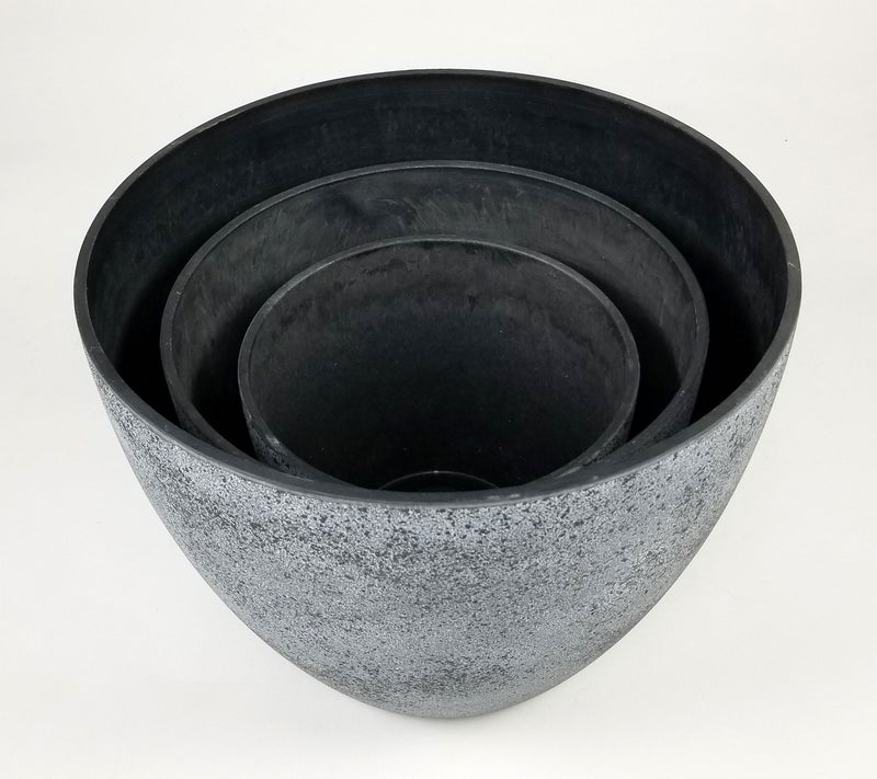 Nesting Planters, Set of 3 Medium Spackled Gray — View 5