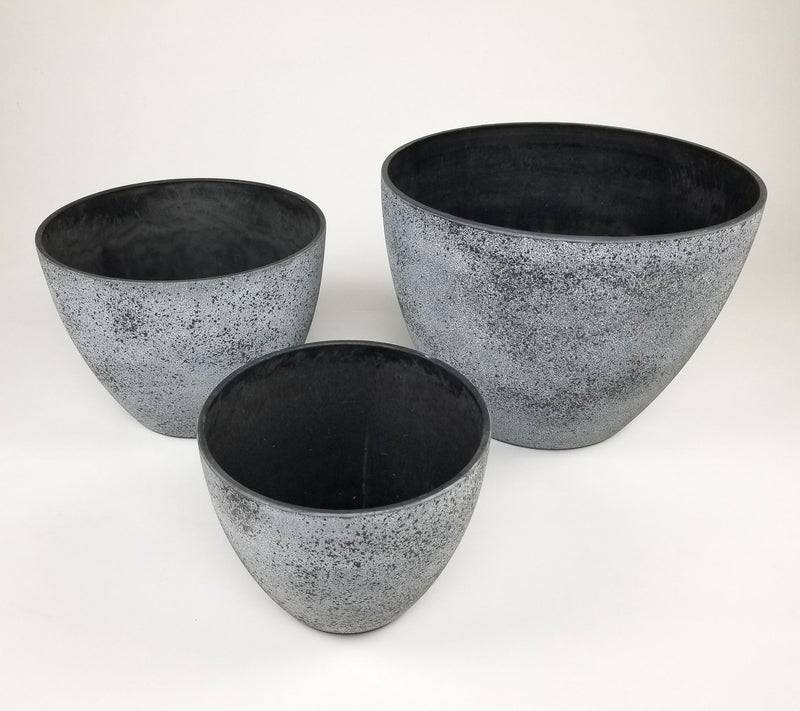 Nesting Planters, Set of 3 Medium Spackled Gray — View 4