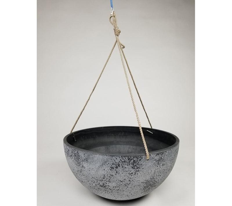 Hanging Planter Medium Round, Speckled Gray — View 3