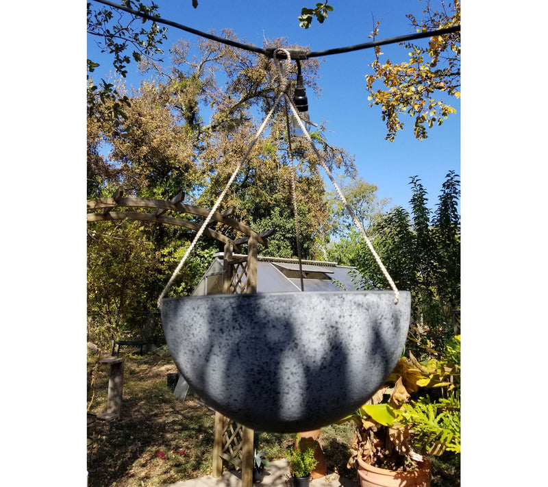 Hanging Planter Medium Round, Speckled Gray — View 5