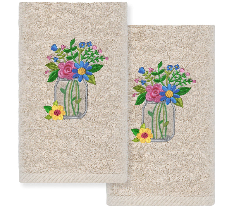 Linum Home Textiles Country Bouquet EmbroideredHand Towels — Main view