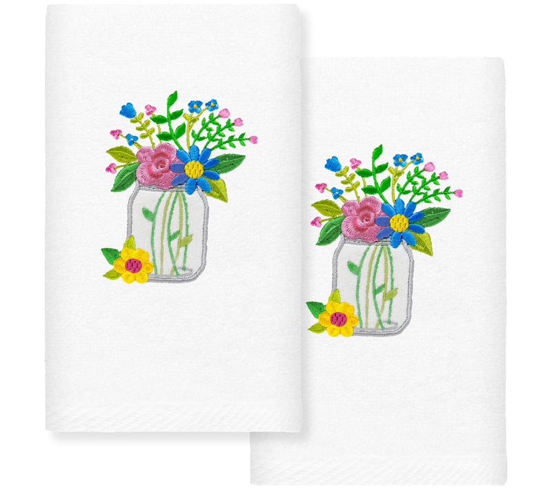 Linum Home Textiles Country Bouquet EmbroideredHand Towels — View 5