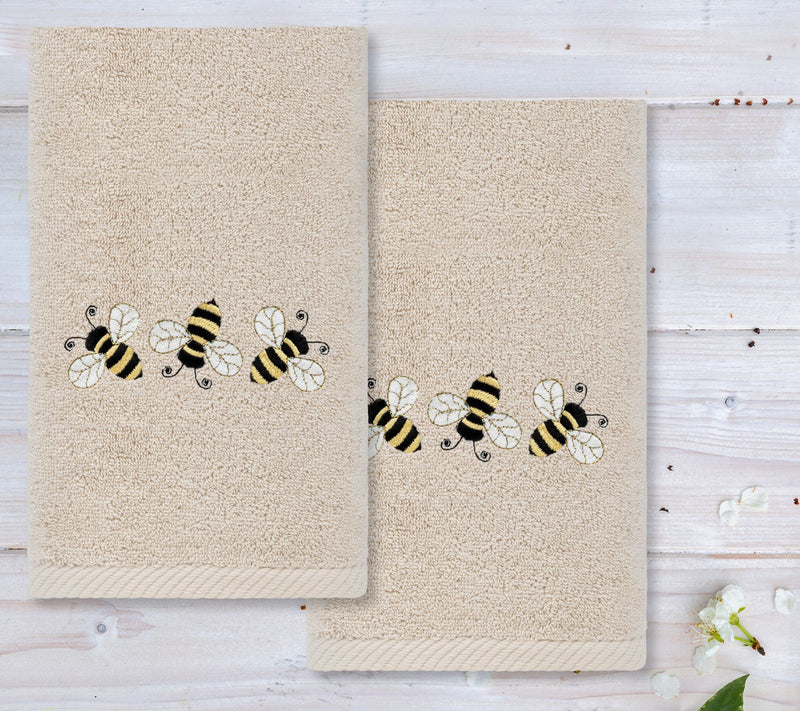 Linum Home Textiles Bee Dance - Embroidered 2-Pc Hand Towels — View 7