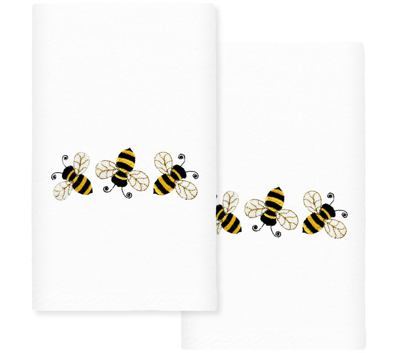 Linum Home Textiles Bee Dance - Embroidered 2-Pc Hand Towels — View 5