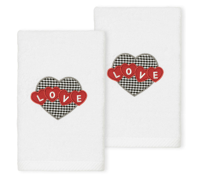 Linum Home Textiles Love Hearts - Embroidered 2Pc Hand Towels — View 5