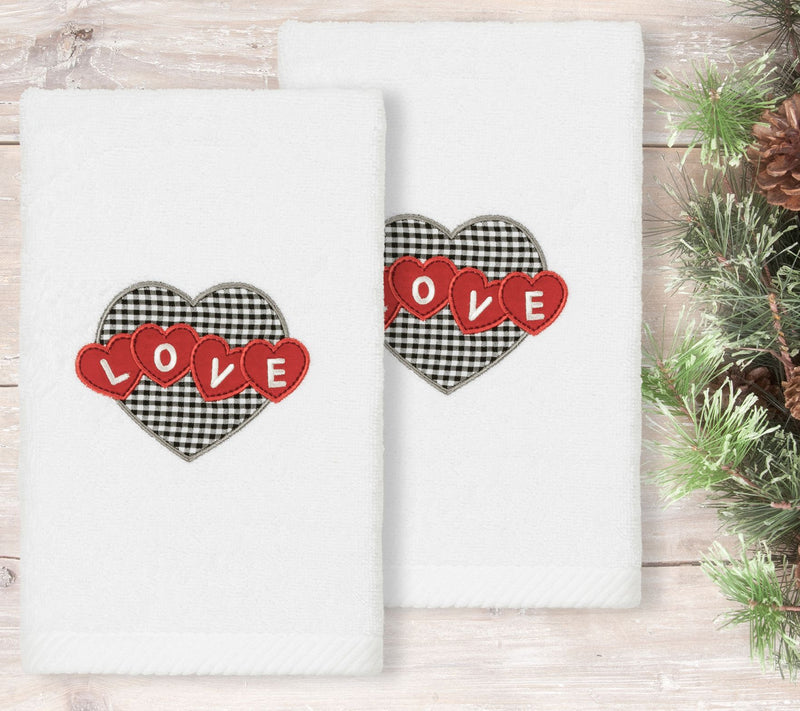 Linum Home Textiles Love Hearts - Embroidered 2Pc Hand Towels — View 6