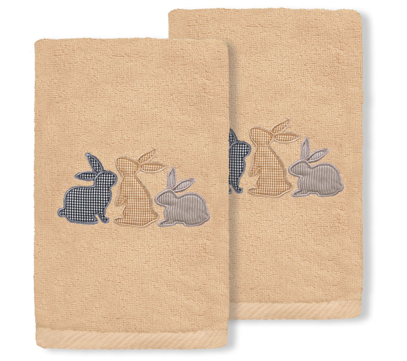 Linum Home Textiles Bunny Row - Embroidered 2-Pc Hand Towels — View 3