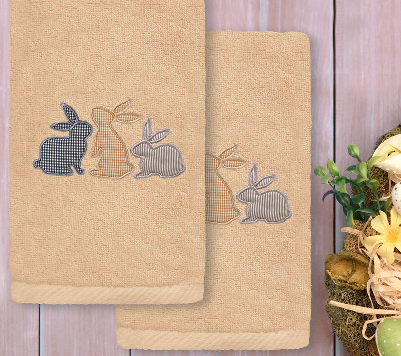 Linum Home Textiles Bunny Row - Embroidered 2-Pc Hand Towels — View 6