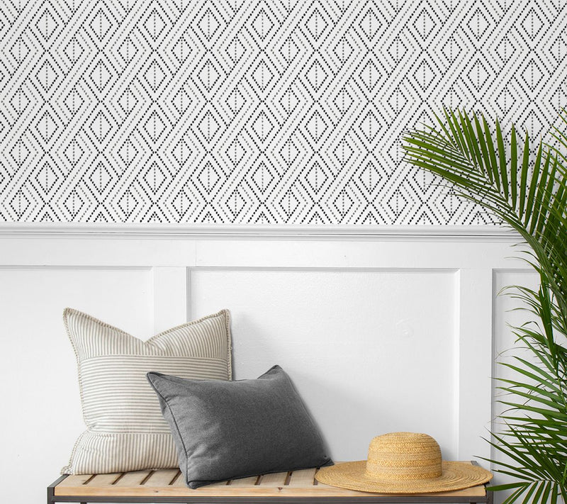 Lillian August Boho Grid Peel and Stick Wallpaper — View 9