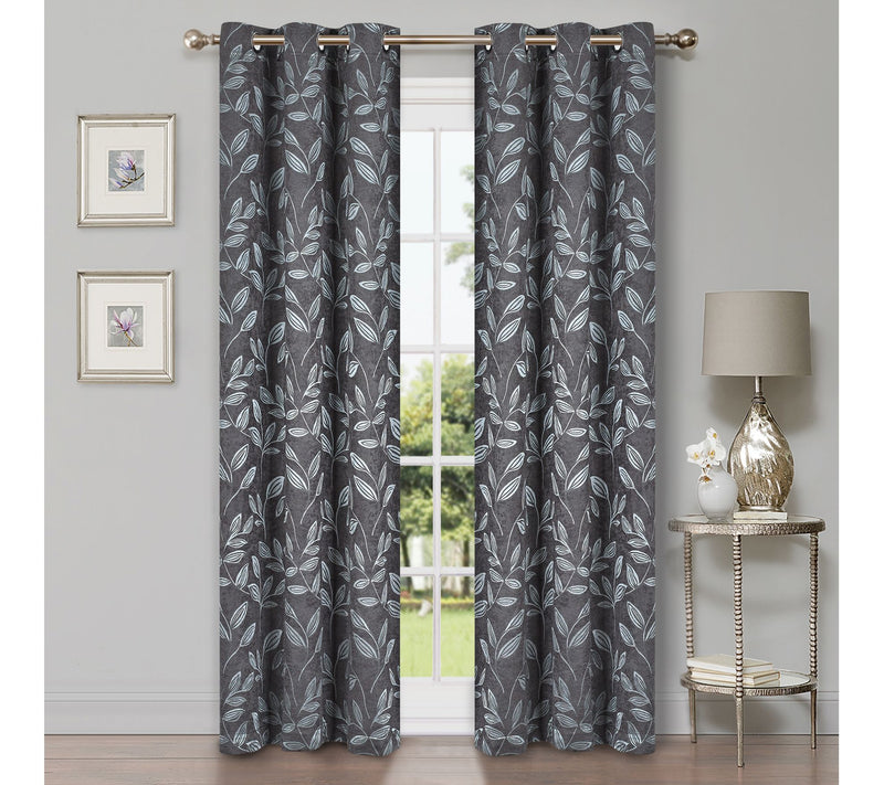 Superior Bohemian Leaves Blackout 2-Piece Curtain Set, 42x84 — View 5