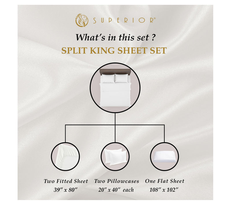 Superior 300 TC Egyptian Cotton Sheets Set, Split King — View 45