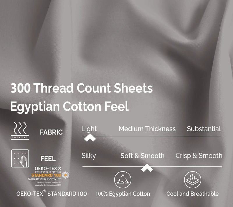 Superior 300 TC Egyptian Cotton Deep Pocket Sheets Set, Full — View 48
