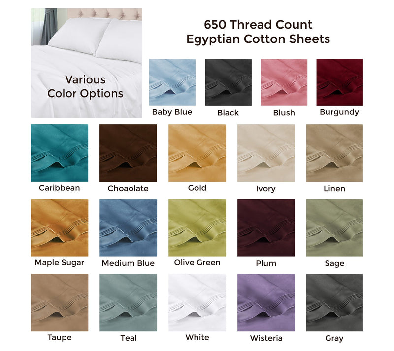 Superior 650TC Egyptian Cotton Sheets, Split King — View 46