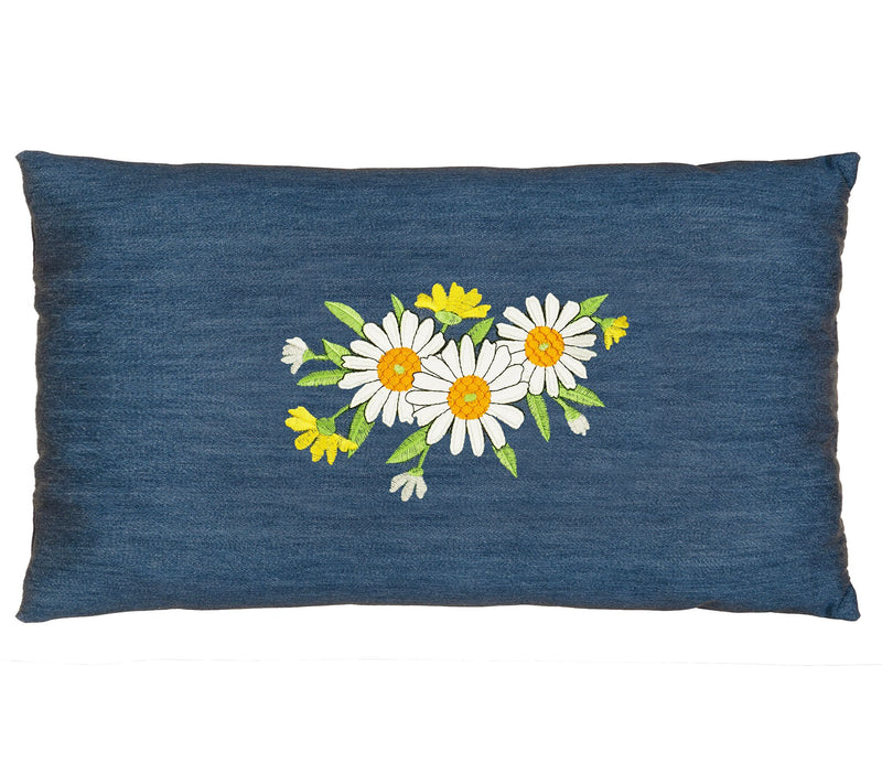 Linum Home Textiles Daisy Denim Pillow Cover — Main view