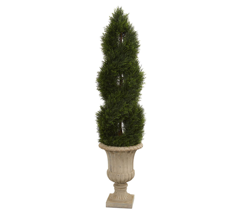 Nearly Natural 5' Pond Cypress Spiral Topiary Indoor/Outdoor — View 3