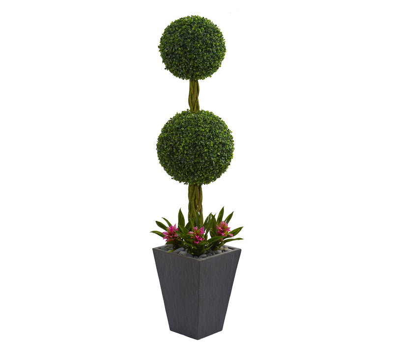 Nearly Natural 5' Boxwood Ball Topiary in SlateI/O — Main view
